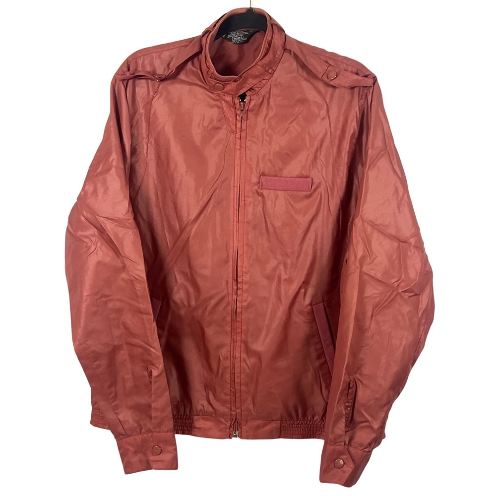 Vintage Retro Sears Red Men Bomber Jacket Nylon Large Tall Streetwear Monochrome